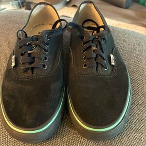 Black suede and canvas shoes. US men’s 9.5/ women’s 11.